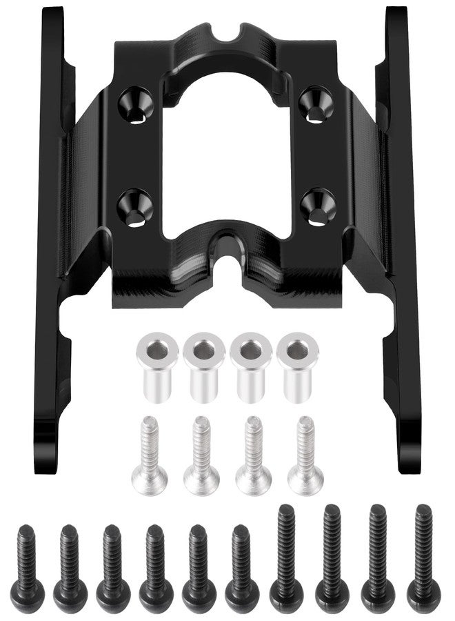 WEFEINO Aluminum Skid Plate Transmission Mount Upgrade Parts for FMS FCX18 LC80 1/18 RC Crawler Car (Black) - Image 2